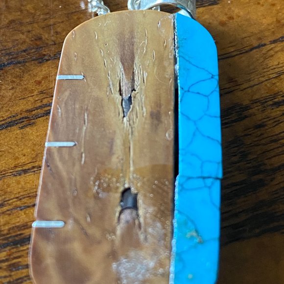 Silver turquoise/Ivory Pendant - Picture 4 of 5